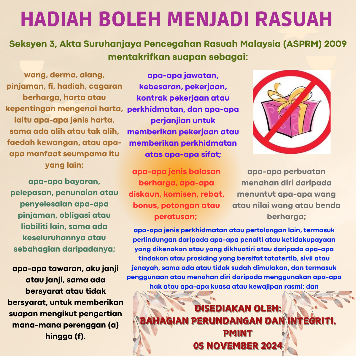 RASUAH SEBAGAI HADIAH